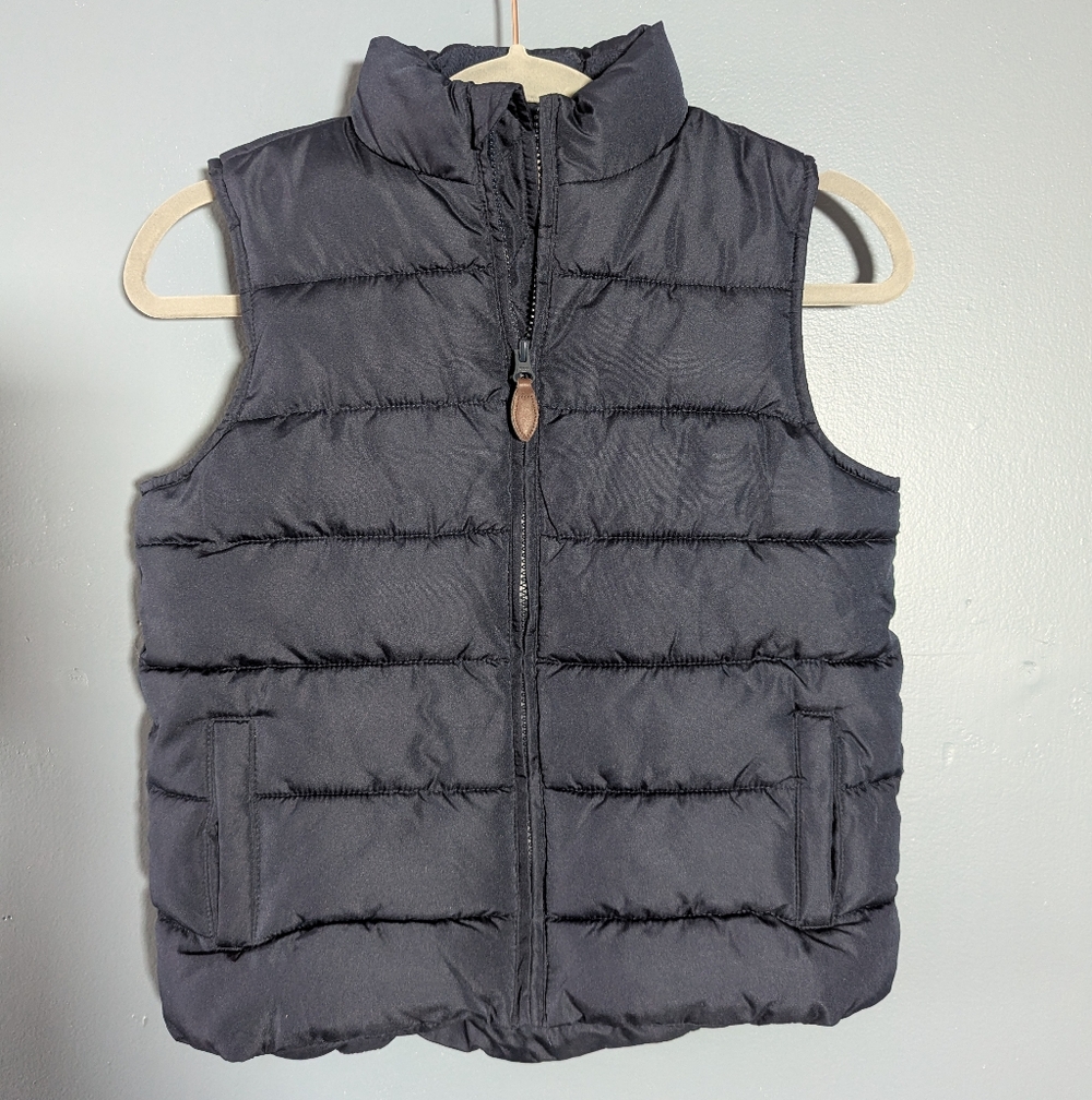 Gymboree Navy Blue Puffer Vest Boys Size 8 zipper and pockets